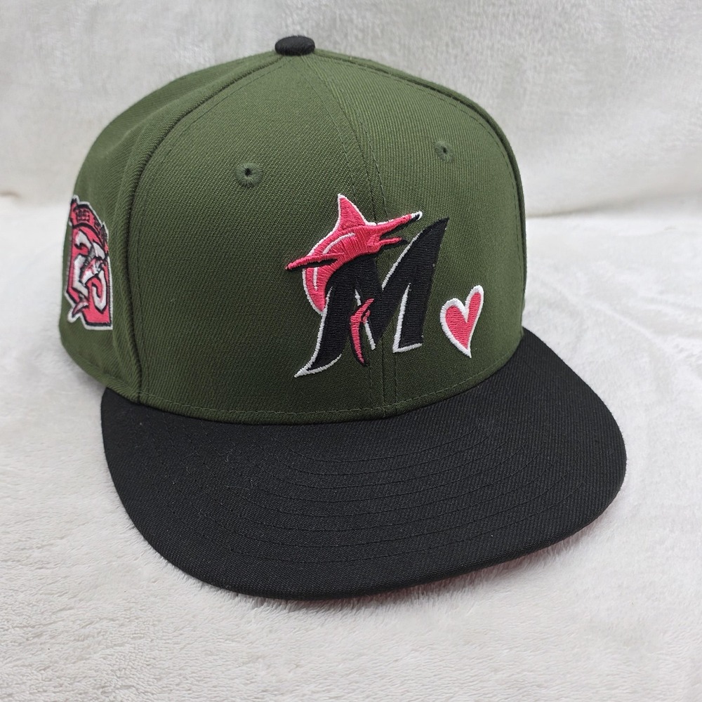 Florida Marlins Hat Cap Heart Series MLB Baseball New Era Promo Fitted 7 3/8 Men